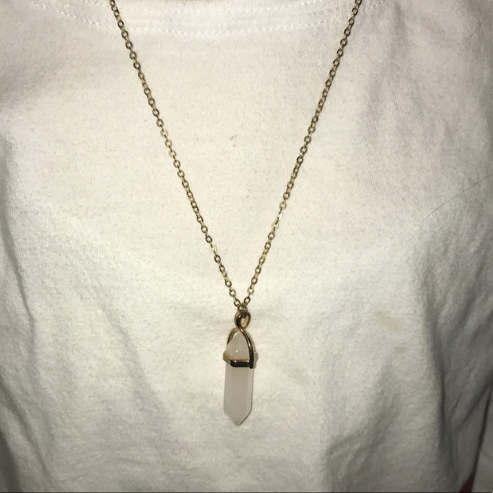 baby pink crystal necklace